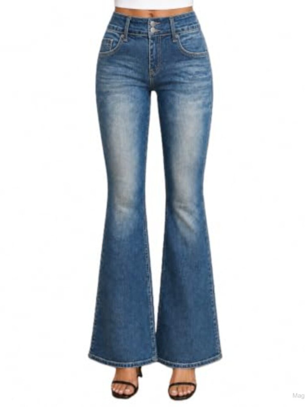 Y2K Low Rise Flare Jeans Women Stretchy Baggy Bootcut Denim Pants